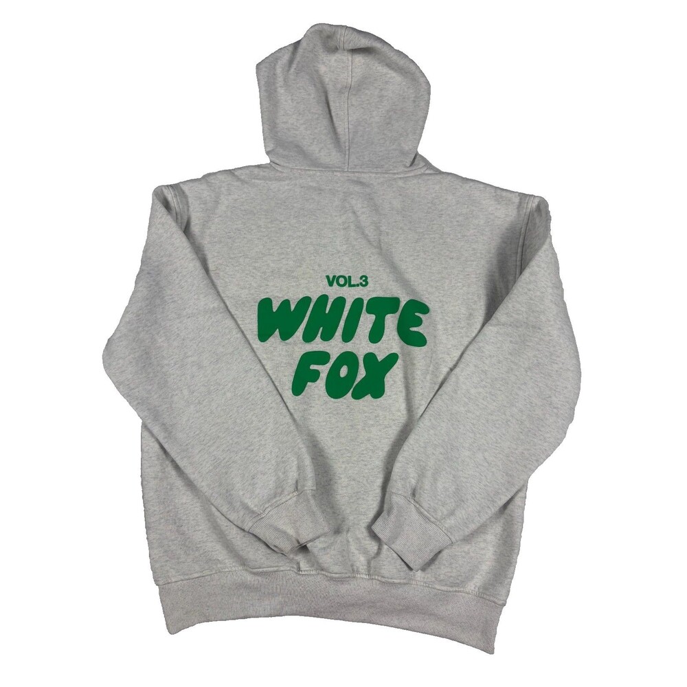 White Fox Vol 3 Offstage Hoodie S/M Glacier Grey Green Logo Oversized Sweatshirt